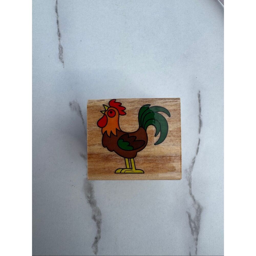 New Cartoon Rooster Rubber Stamp